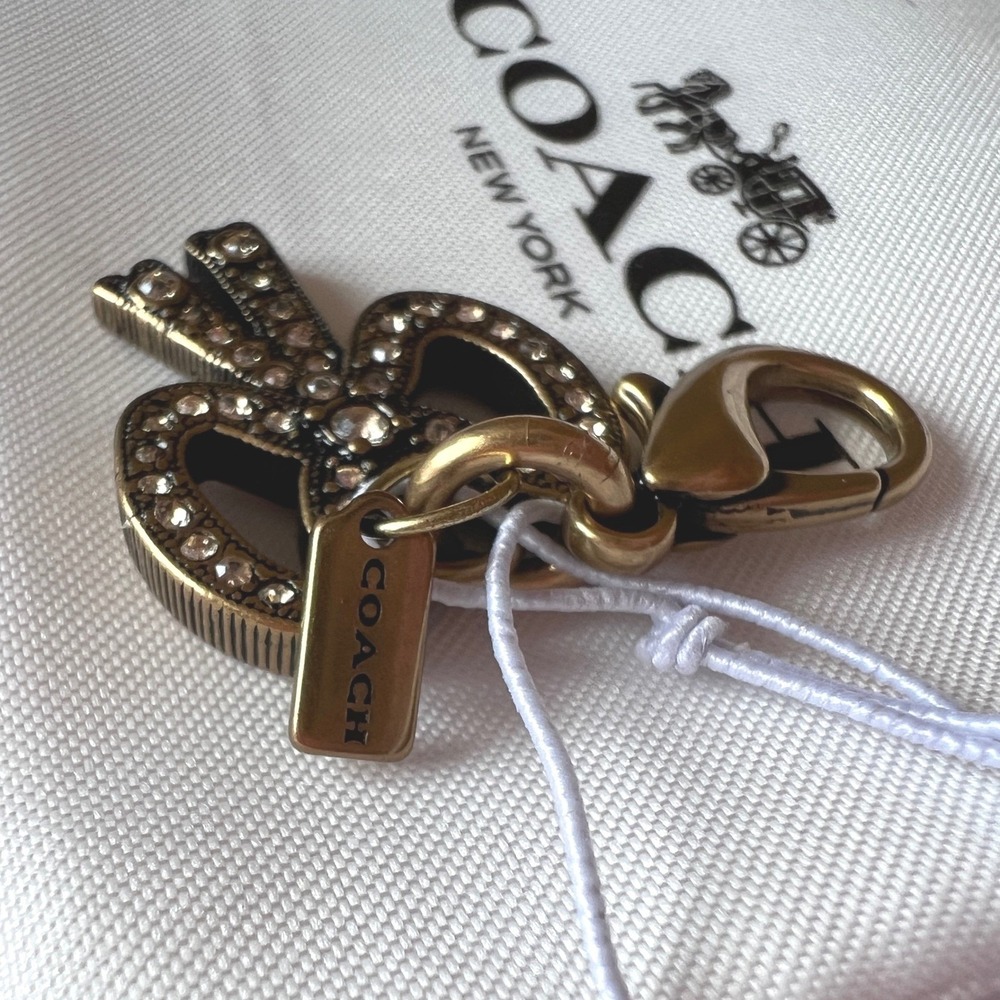 Coach DIY Mini Bag Charm 3-D Double Sided Crystal Bow CCX80 New with Tags - Picture 5 of 5